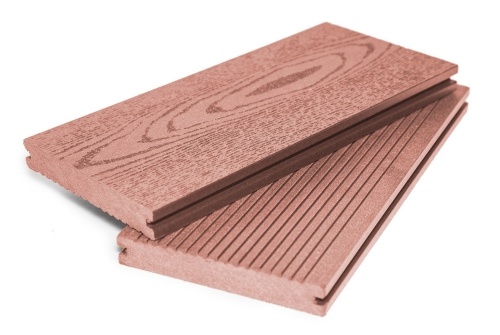 Террасная доска Grand Line 140 мм вельвет и тиснение Терракот 4 м (БШТ)