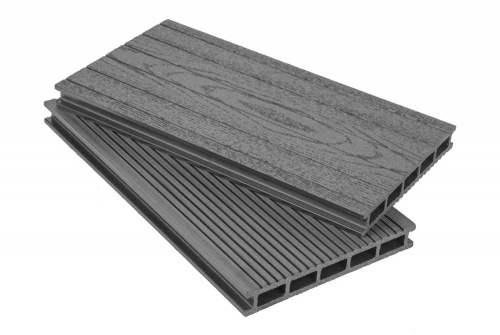 Террасная доска Grand Line 160 мм вельвет и тиснение Графит 4 м