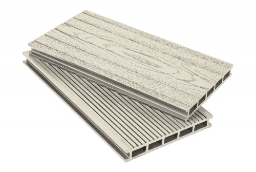 Террасная доска Grand Line 160 мм вельвет и тиснение Слоновая Кость 3 м