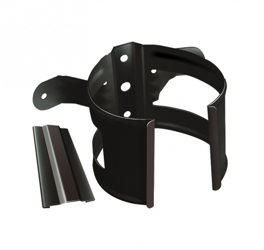 Хомут трубы металлический на дерево Grand Line ПВХ коричневый (RR 32)