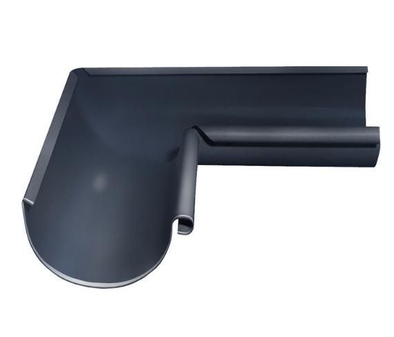 Угол желоба внутренний 90 гр 150 мм RAL 7024 мокрый асфальт