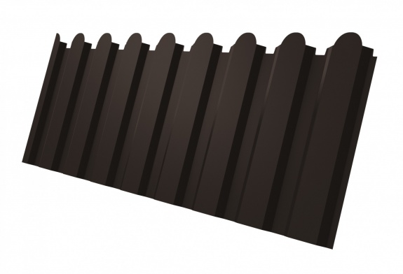 Профнастил С20А фигурный 0,5 Satin RR 32 темно-коричневый