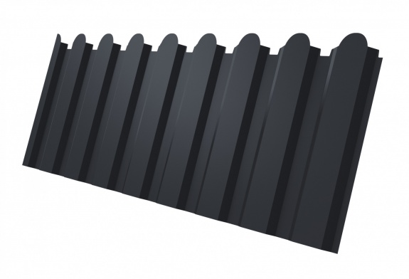 Профнастил С20А фигурный 0,45 Drap ST RAL 7024 мокрый асфальт