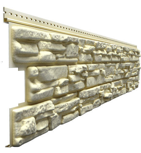 Сайдинг виниловый, под камень, Docke Lux, Rocky, Кешью