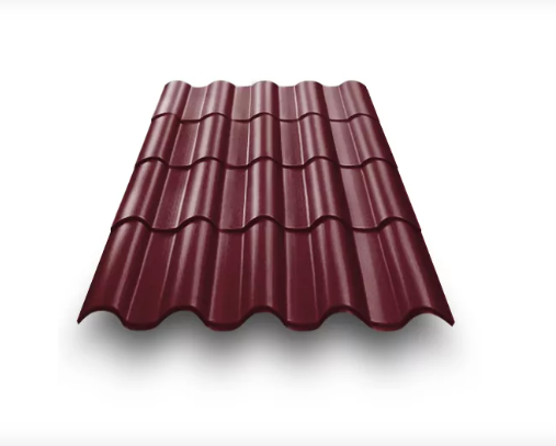 Металлочерепица Андалузия ПЭ 0,5 RAL3005 красное вино
