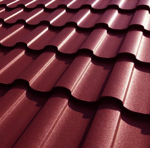 Металлочерепица «Сицилия» 0,45 матовое покрытие RAL 3005