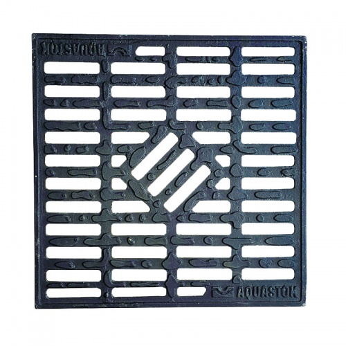 Решетка чугунная для дождеприемника 300х300 "капля", класс нагрузки В125 Aquastok (32814)