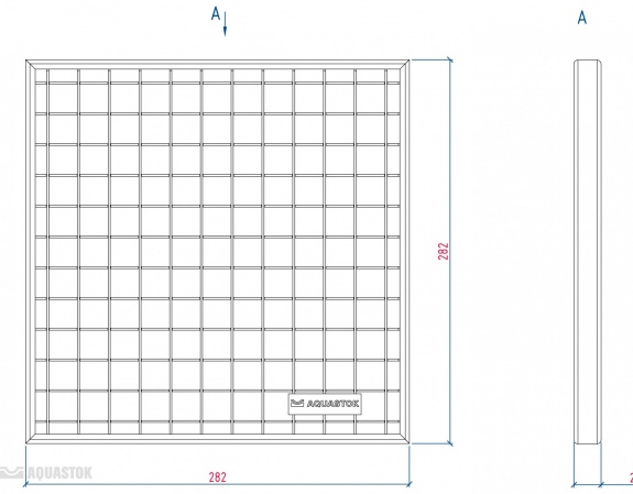 Решетка стальная ячеистая оцинкованная для дождеприемника 300х300, класс нагрузки В125 Aquastok (32831)