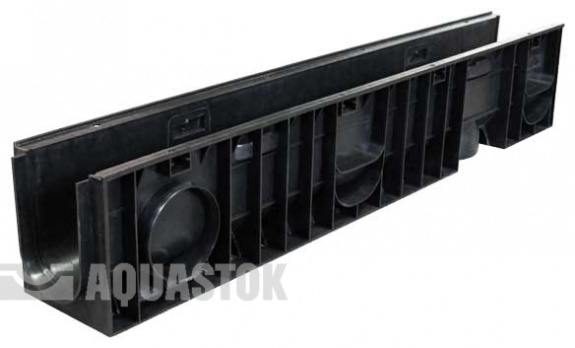 Лоток водоотводный пластиковый NORMA DN100 H180 класс нагрузки С250 1000х148х180 (11018)