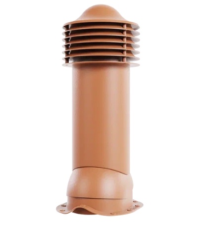Труба вентиляционная для металлочерепицы d125/110мм, h-650мм утепленная RAL 8004 светло-коричневый