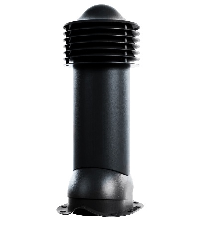 Труба вентиляционная для металлочерепицы d125/110мм, h-650мм RAL 9005 черный