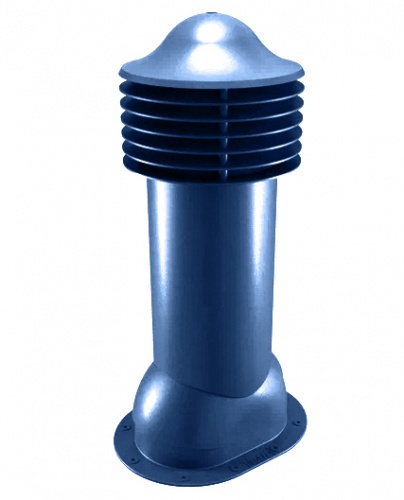 Труба вентиляционная для готовой мягкой и фальцевой кровли d150мм, h-650мм утепленная RAL 5005 синий