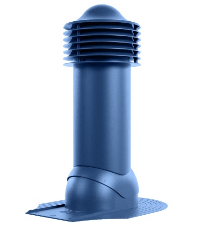 Труба вентиляционная для мягкой кровли при монтаже d150мм, h-650мм утепленная RAL 5005 синий