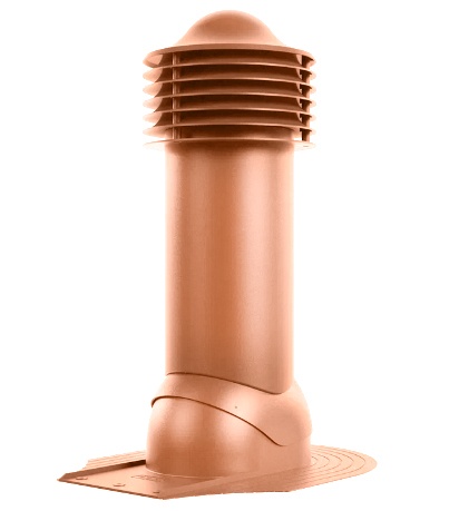 Труба вентиляционная для мягкой кровли при монтаже d125/110мм, h-650мм RAL 8004 светло-коричневый