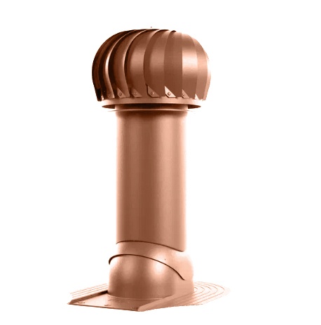 Роторная вентиляция для мягкой кровли при монтаже d150мм, h-650мм утепленная 8004