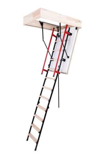 Чердачная лестница Oman POLAR PLUS С ЛЮКОМ 3-х секционная 70х120х280