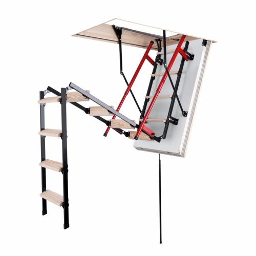 Чердачная лестница Oman POLAR PLUS С ЛЮКОМ 3-х секционная 70х120х280