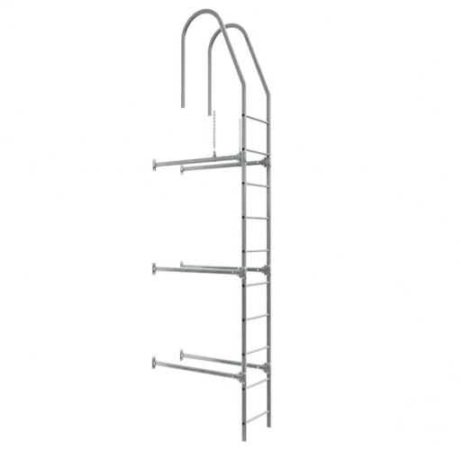 Лестница фасадная BORGE, верхняя секция, 2,7 м RAL8002