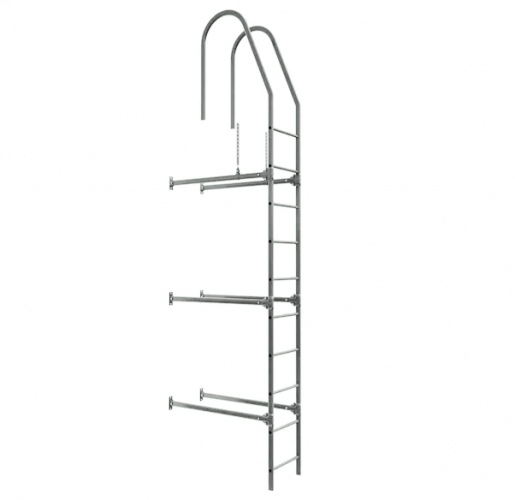 Лестница фасадная BORGE, верхняя секция, 2,7 м RAL8002