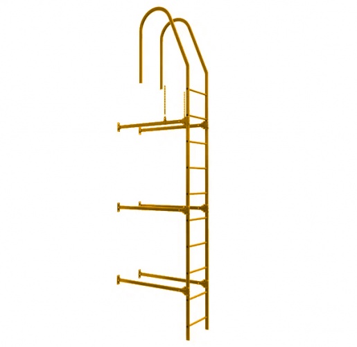 Лестница фасадная BORGE, верхняя секция, 2,7 м RAL1004