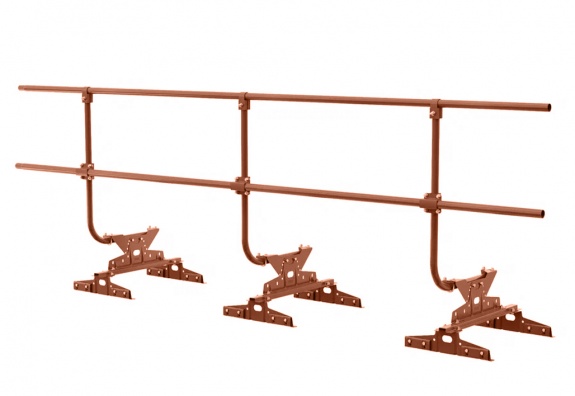 Ограждение кровельное BORGE для монтажа параллельно фальцу, 3м, RAL 8004