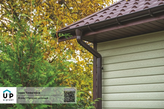 Наружный угол Ю-пласт Timberblock Ясень прованс зеленый