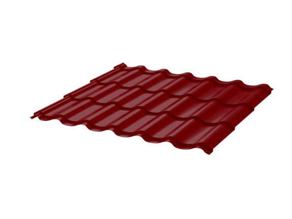 Металлочерепица МЧ2 Стандарт 0,4 RAL 3005 красное вино