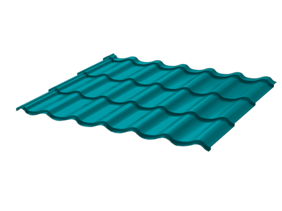 Металлочерепица МЧ2 Стандарт 0.4 RAL5021 морская волна
