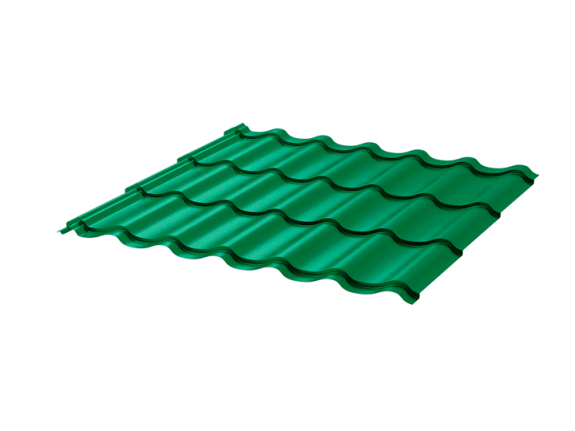 Металлочерепица МЧ2 Стандарт 0.4 RAL6029 зеленая мята