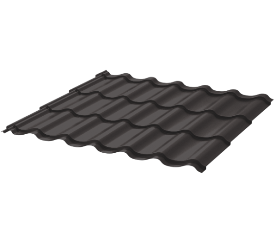 Металлочерепица МЧ2 Стандарт 0.5 RAL8019 темный шоколад
