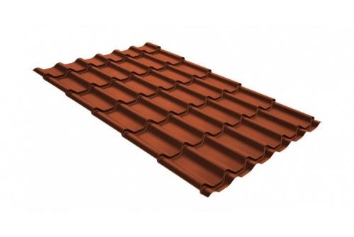 Металлочерепица классик Grand Line 0,5 GreenCoat Pural RR 750 кирпично-красный 