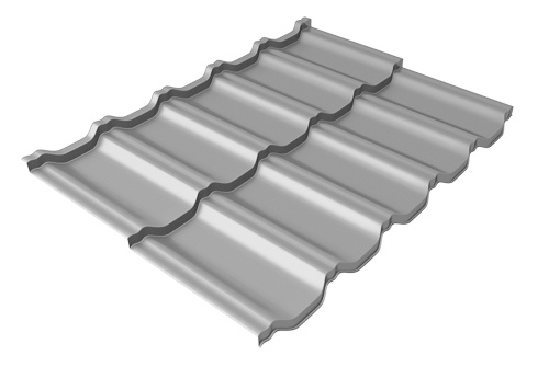 Металлочерепица модульная квинта Uno Grand Line c 3D резом 0,45 Drap RAL 7004 сигнальный серый