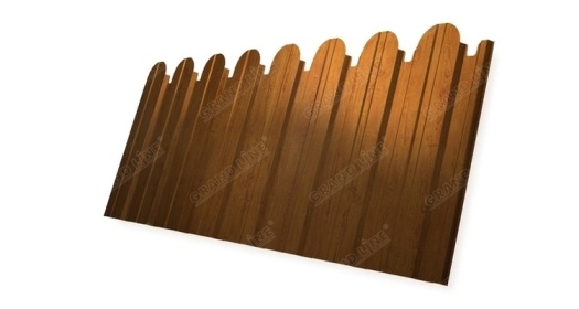 Профнастил С10A фигурный 0,45 Print-double Elite с пленкой Golden Wood