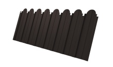 Профнастил С10A фигурный Grand Line 0,5 Quarzit с пленкой RR 32 темно-коричневый