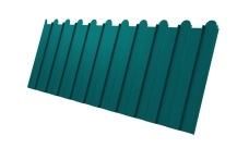 Профнастил С8А фигурный 0,45 PE с пленкой RAL 5021 водная синь