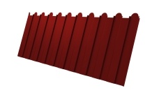 Профнастил С8А фигурный 0,45 PE в пленке RAL 3011 коричнево-красный