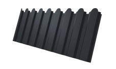 Профнастил С20А фигурный 0,5 Velur RAL 7024 мокрый асфальт