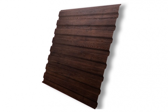 Профнастил С20А фигурный 0,45 Print-Double Premium Antique Wood