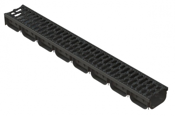 Лоток водоотводный Standartpark 2 DN100 h70 с решеткой щелевой чугунной кл.А15