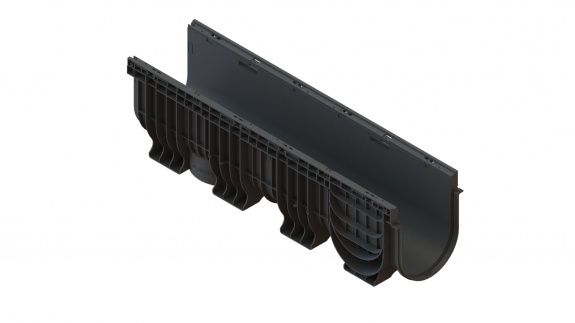 Лоток водоотводный пластиковый PolyMax Basic DN200 h300