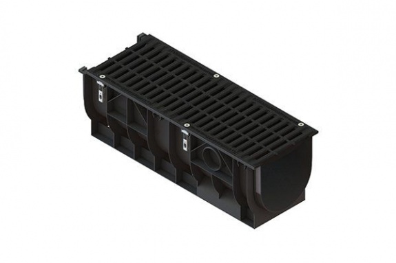 Лоток водоотводный PolyMax Basic DN300 с решеткой щелевой чугунной ВЧ кл. С250 (комплект) 0874033