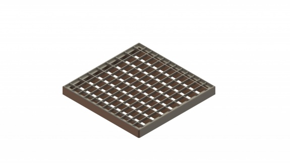 Решетка стальная Basic ячеистая к дождеприемнику 300x300