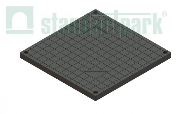 Крышка PolyMax Basic пластиковая черная к дождеприемнику-пескоуловителю 400х400