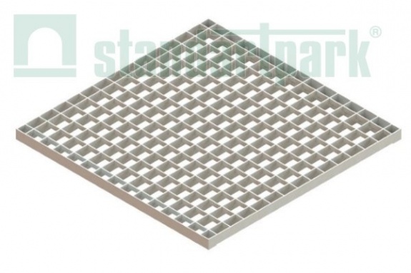 Решетка PolyMax Basic ячеистая стальная оцинкованная 33х33х2 к дождеприемнику 500х500 кл. А15