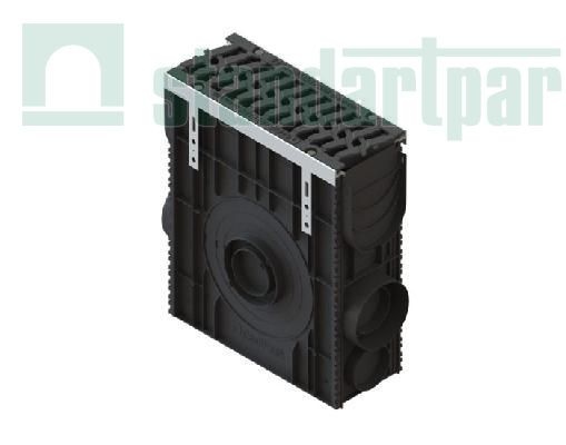 Пескоуловитель сборный DN150 пластиковый PolyMax Drive h616 с решеткой чугунной щель кл.D (к-т)