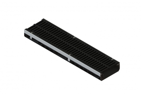 Лоток водоотводный PolyMax Drive DN200 h97 с решеткой щелевой чугунной ВЧ кл.С250 (к-т)