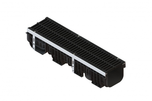 Лоток водоотводный PolyMax Drive DN200 h217 с решеткой щелевой чугунной ВЧ кл.С250 (к-т)