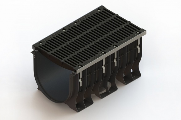 Лоток PolyMax пластиковый с решеткой щелевой чугунной ВЧ кл. Е600 (к-т) 0890005