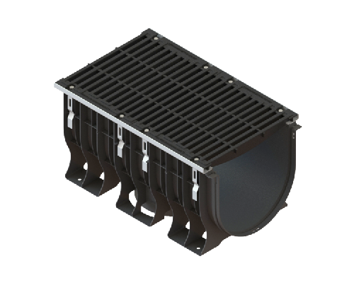 Лоток PolyMax пластиковый с решеткой щелевой чугунной кл. Е600 (к-т) 08900351