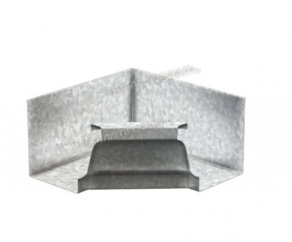 Угол желоба внутренний МП Бюджет 120х86 Цинк